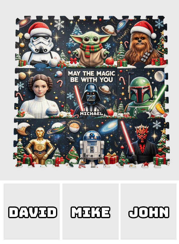May The Magic Be With You - Personalized The Force Foam Puzzle Mat