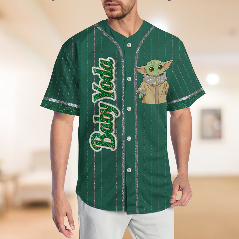 Cute Galaxy Alien - Personalized The Force Baseball Jersey