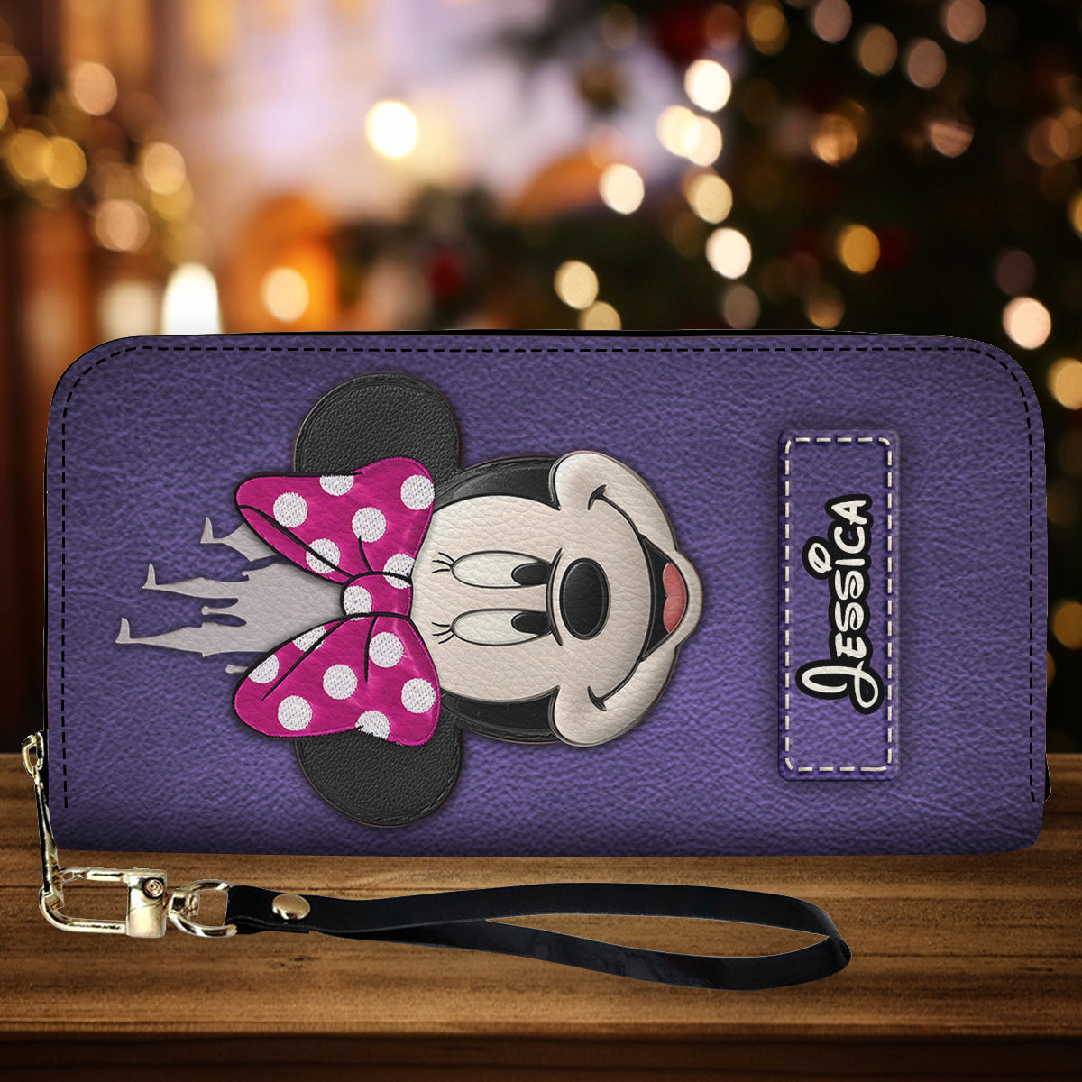 Dream Magic Custom Name - Personalized Mouse Leather Long Wallet