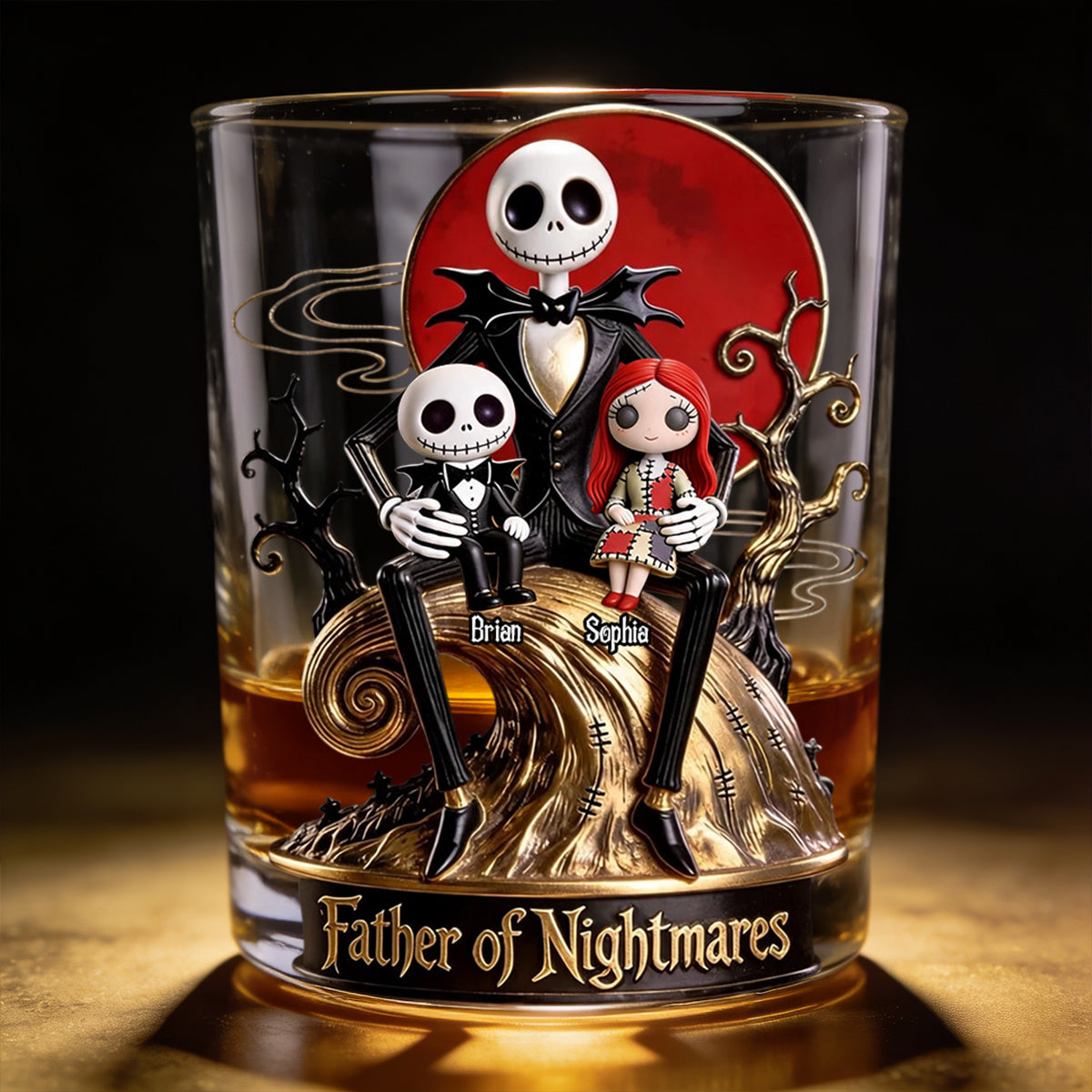 Father Of Nightmares - Personalized Nightmare Whiskey Glass