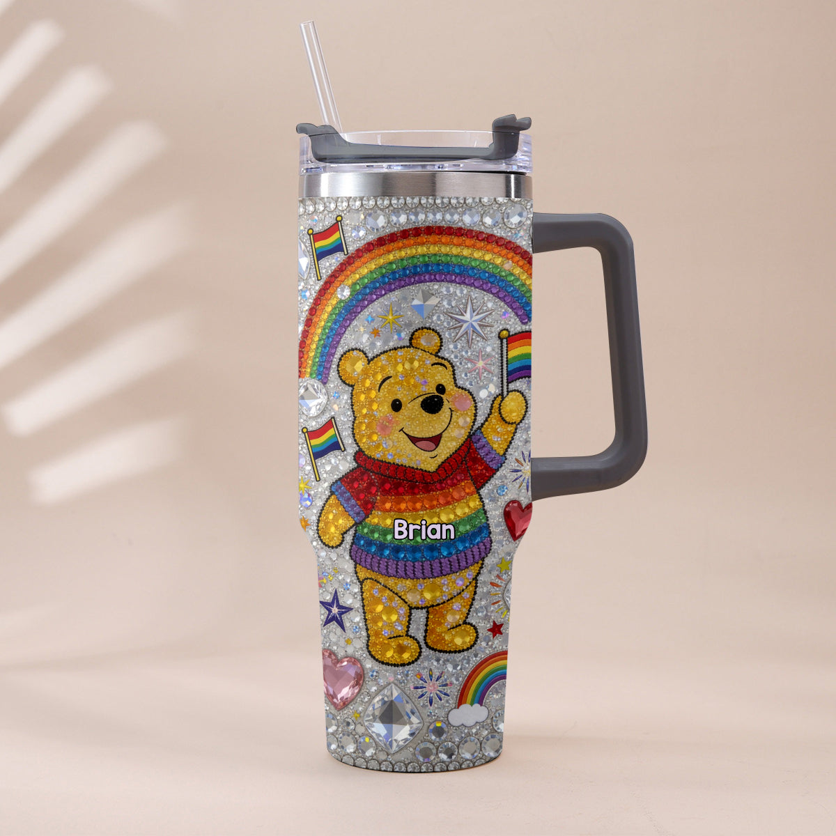 Love Is Love Pride Month - Personalized LGBT Support Tumbler With Plush Charm