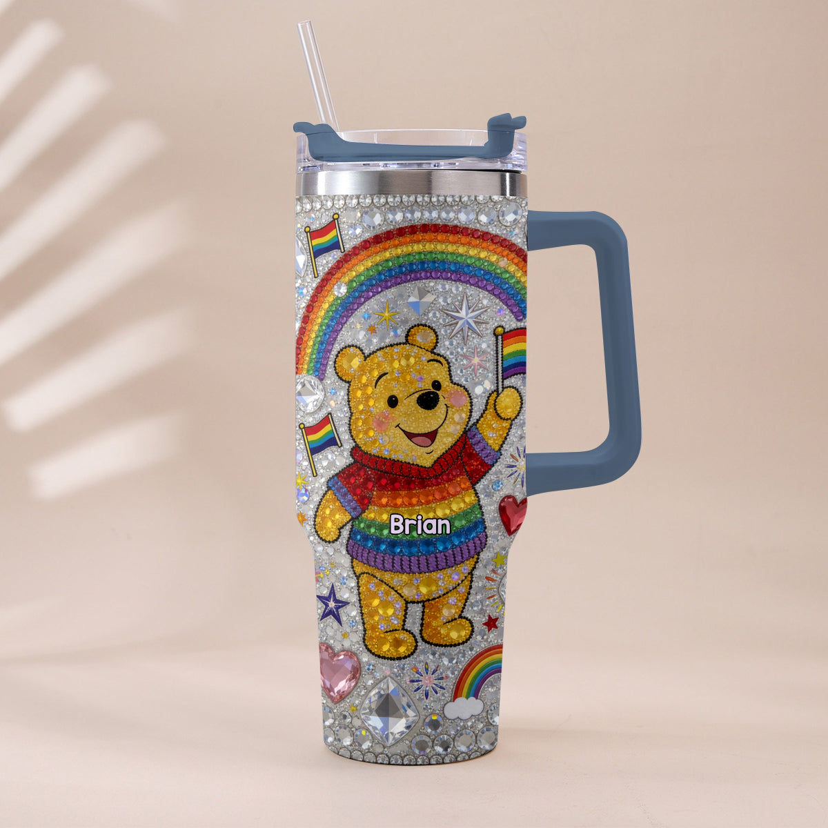 Love Is Love Pride Month - Personalized LGBT Support Tumbler With Plush Charm