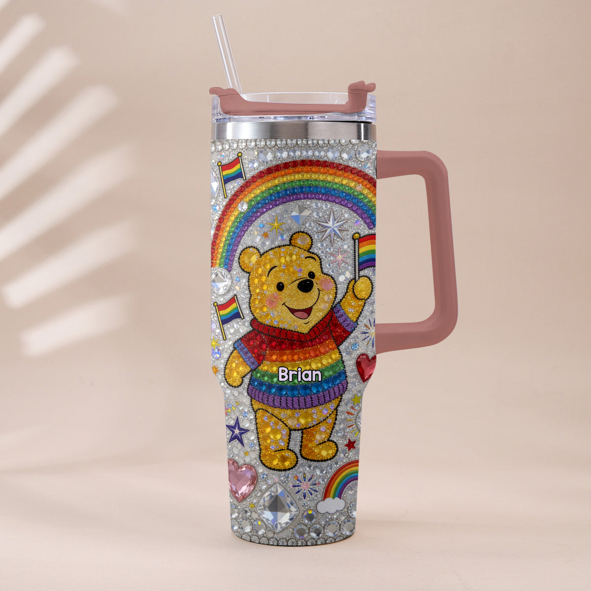 Love Is Love Pride Month - Personalized LGBT Support Tumbler With Plush Charm