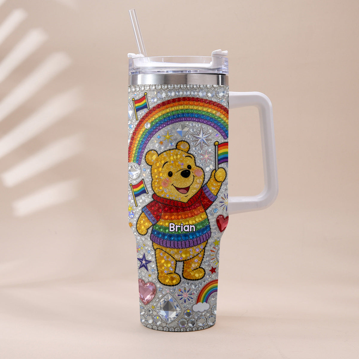 Love Is Love Pride Month - Personalized LGBT Support Tumbler With Plush Charm