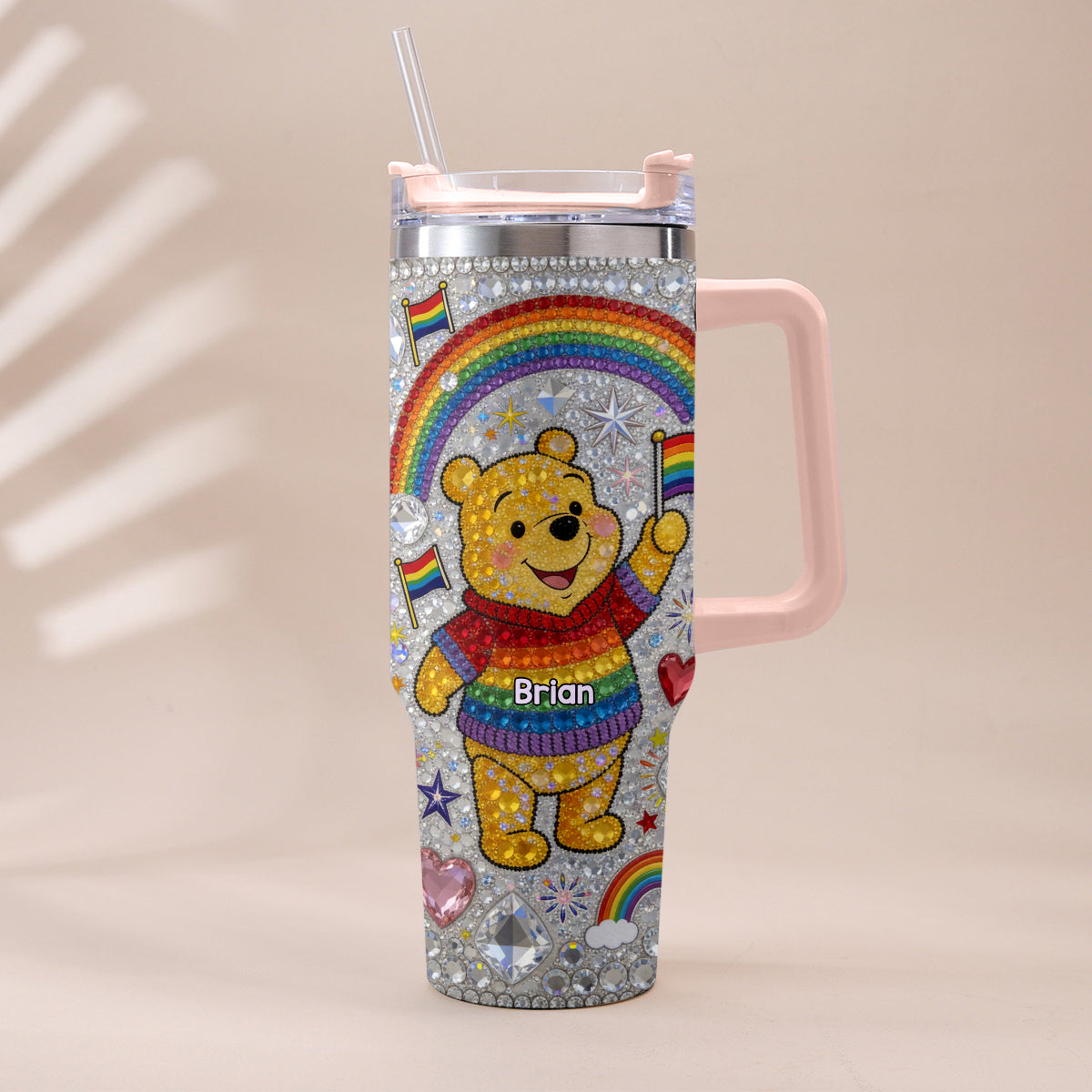 Love Is Love Pride Month - Personalized LGBT Support Tumbler With Plush Charm