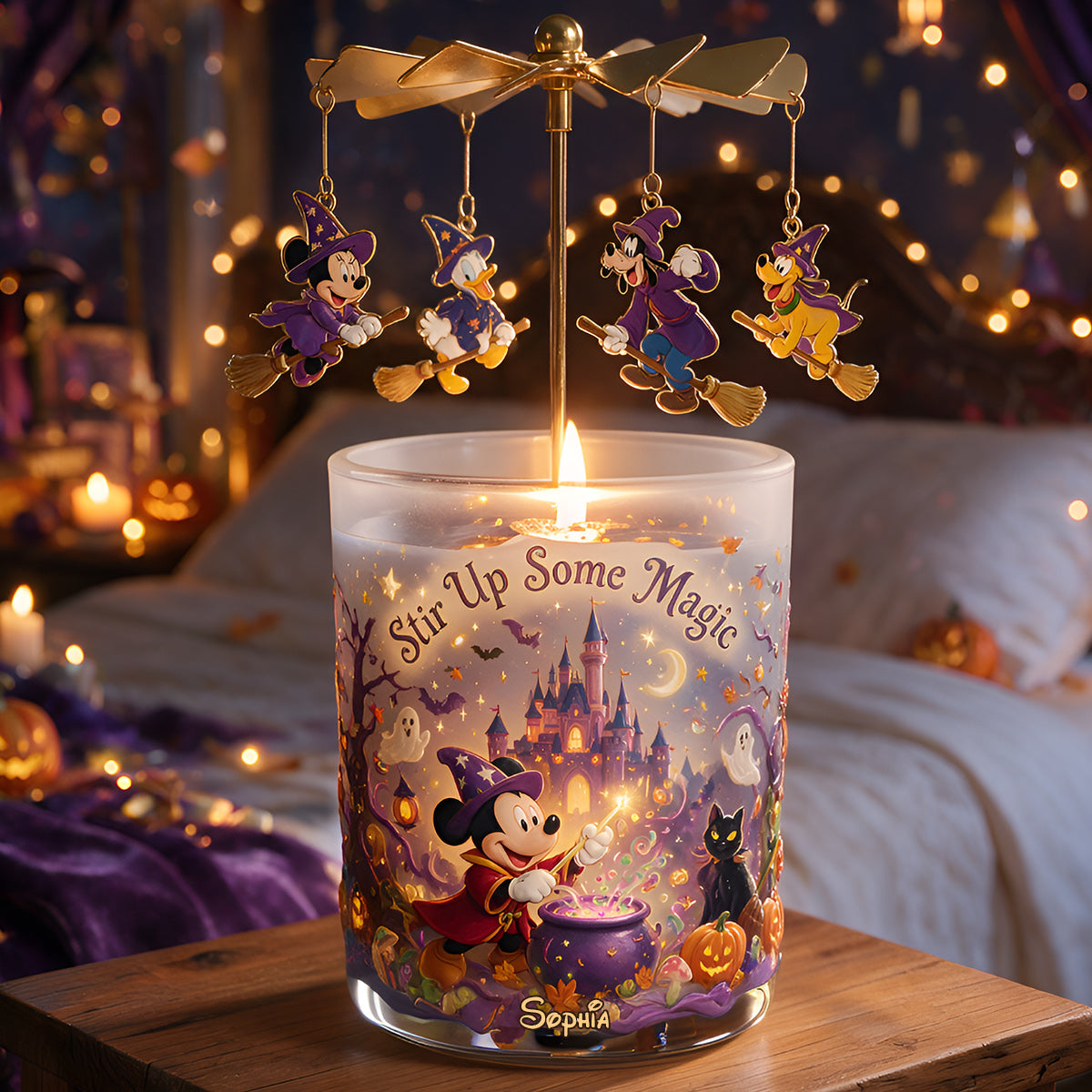 Magical Night - Personalized Mouse Spinning Candle Holder