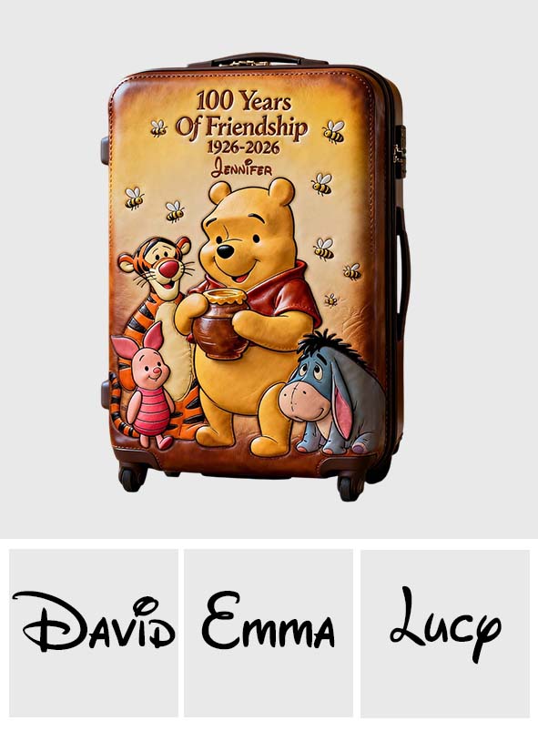 100th Anniversary - Personalized Yellow Bear Luggage Cover