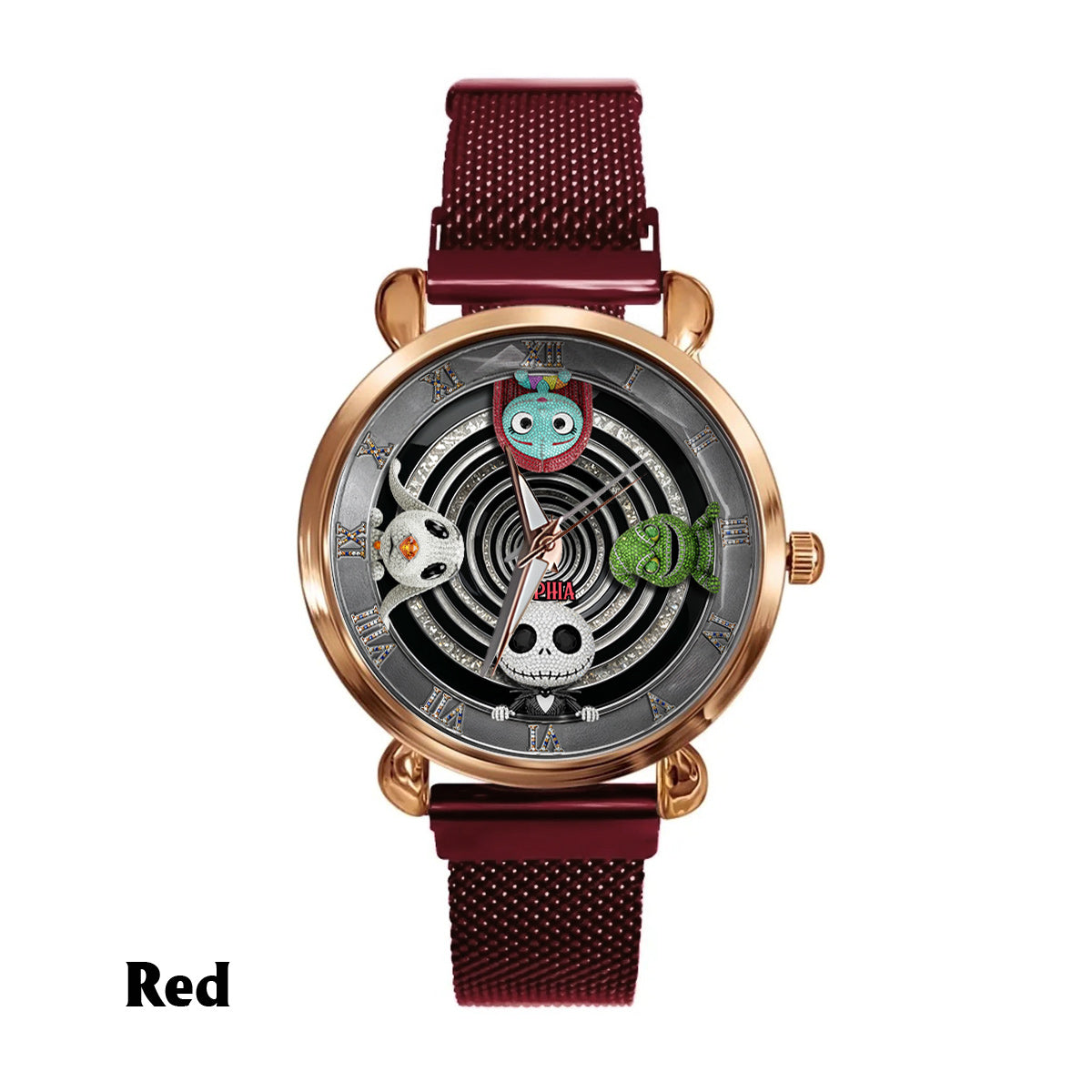 Gothic Holiday Spiral - Personalized Nightmare Women Hand Watch