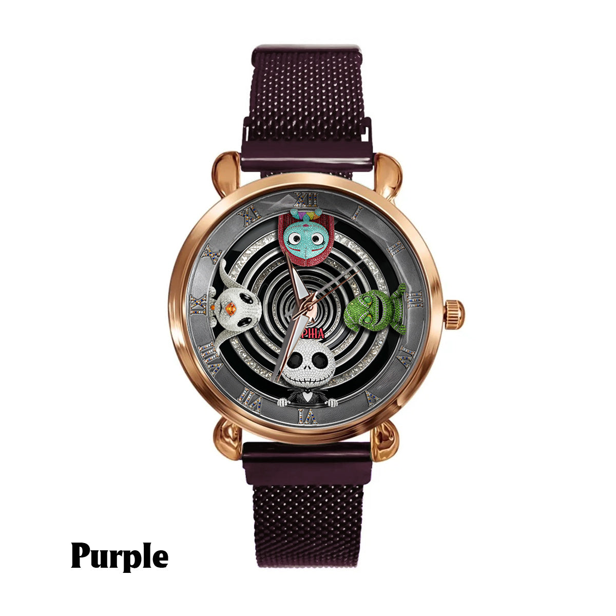 Gothic Holiday Spiral - Personalized Nightmare Women Hand Watch