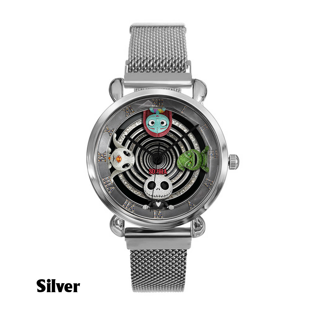 Gothic Holiday Spiral - Personalized Nightmare Women Hand Watch