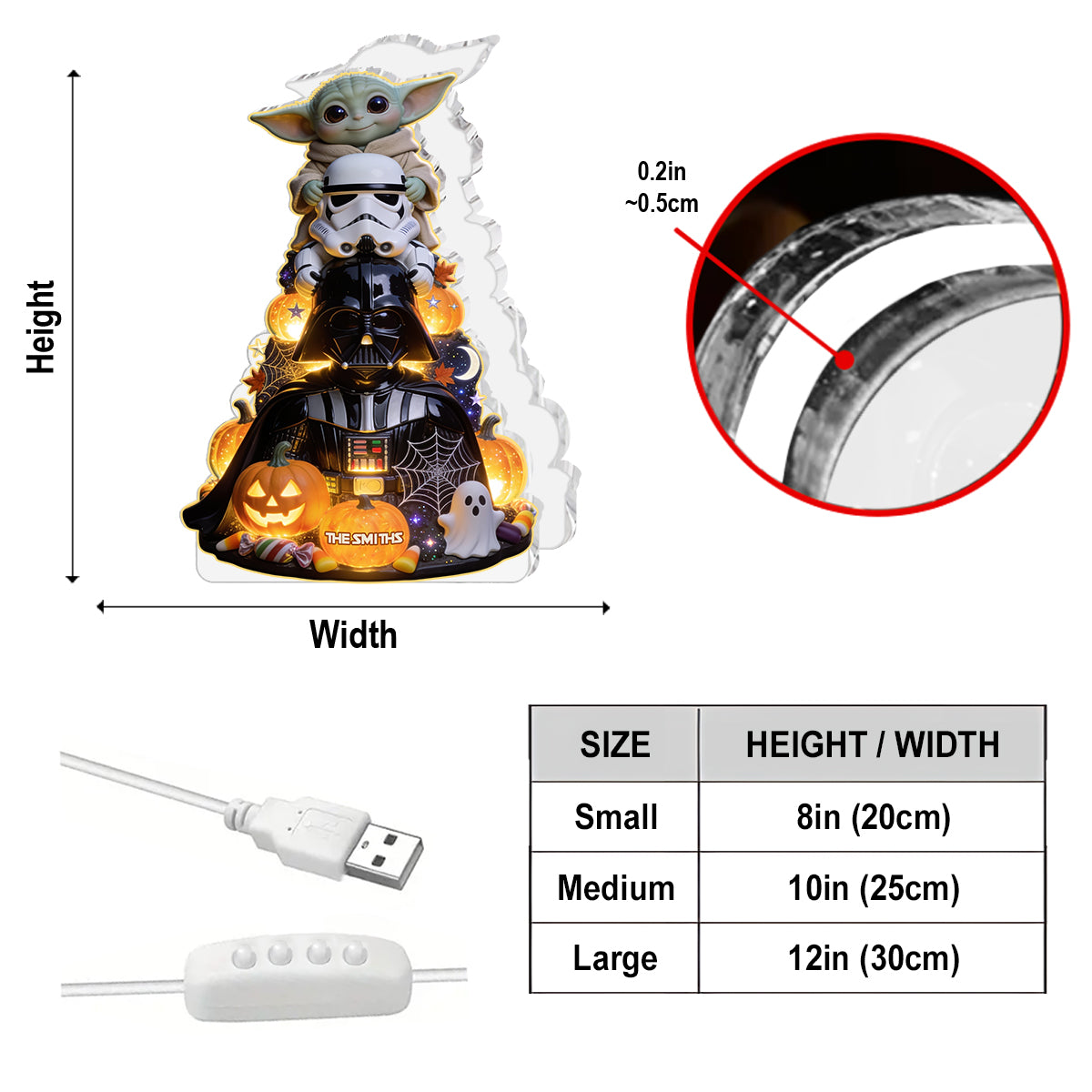 The Most Wonderful Time Of The Year - Personalized The Force Acrylic LED Night Light