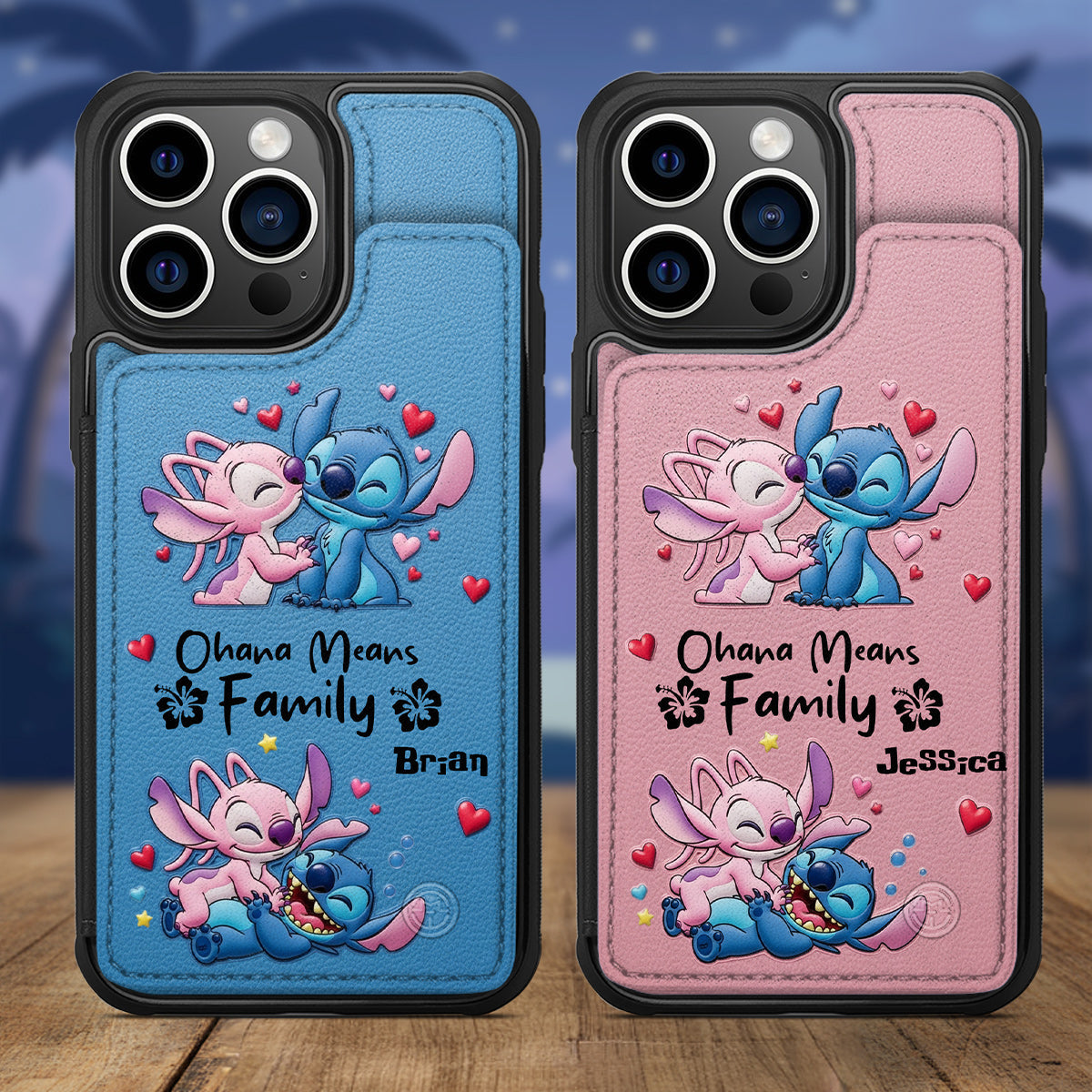 Ohana Means Family - Personalized Ohana Fully Printed Wallet Phone Case