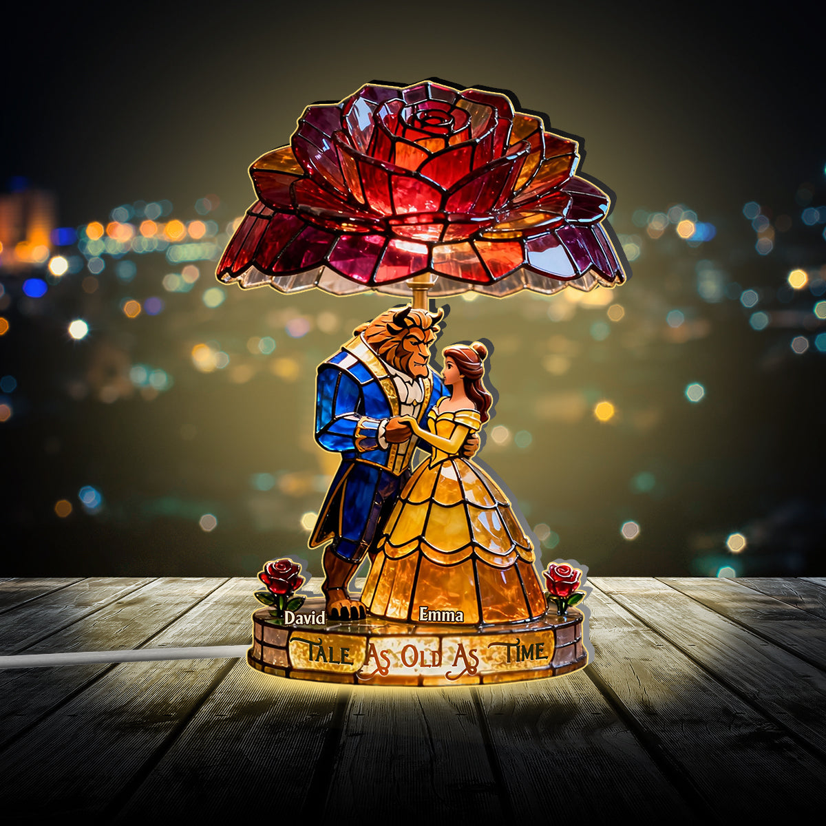 Tale As Old As Time - Personalized Beauty And The Beast Acrylic LED Night Light