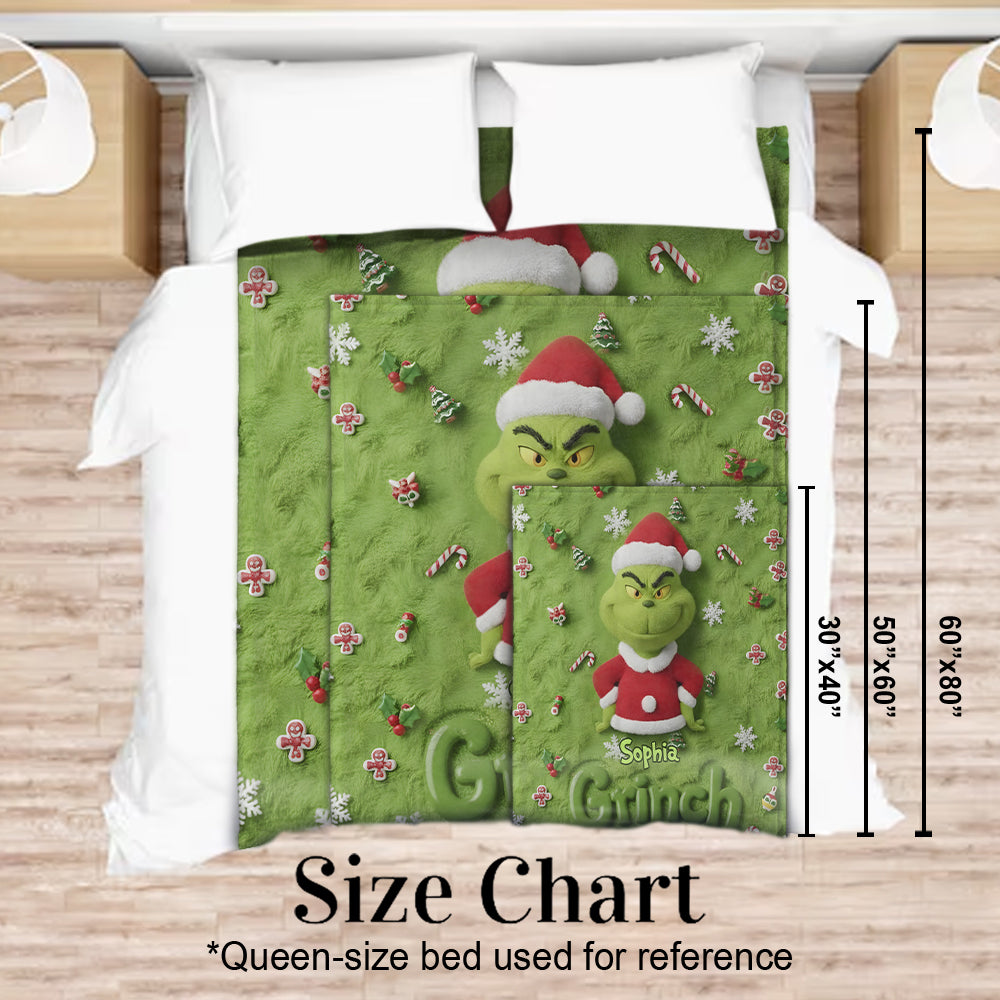 Merry Grinchmas - Personalized Stole Christmas Blanket