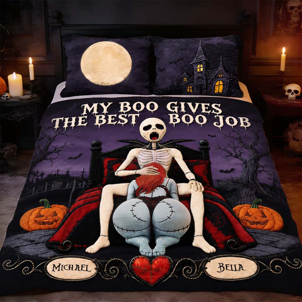 Nightmare Couple, Naughty Couple Gift - Personalized Nightmare Quilt Set