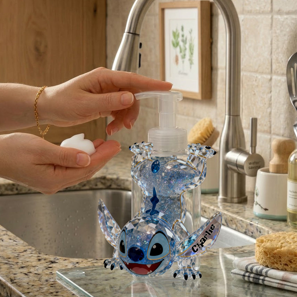 Cute Blue Alien - Personalized Ohana Soap Dispenser