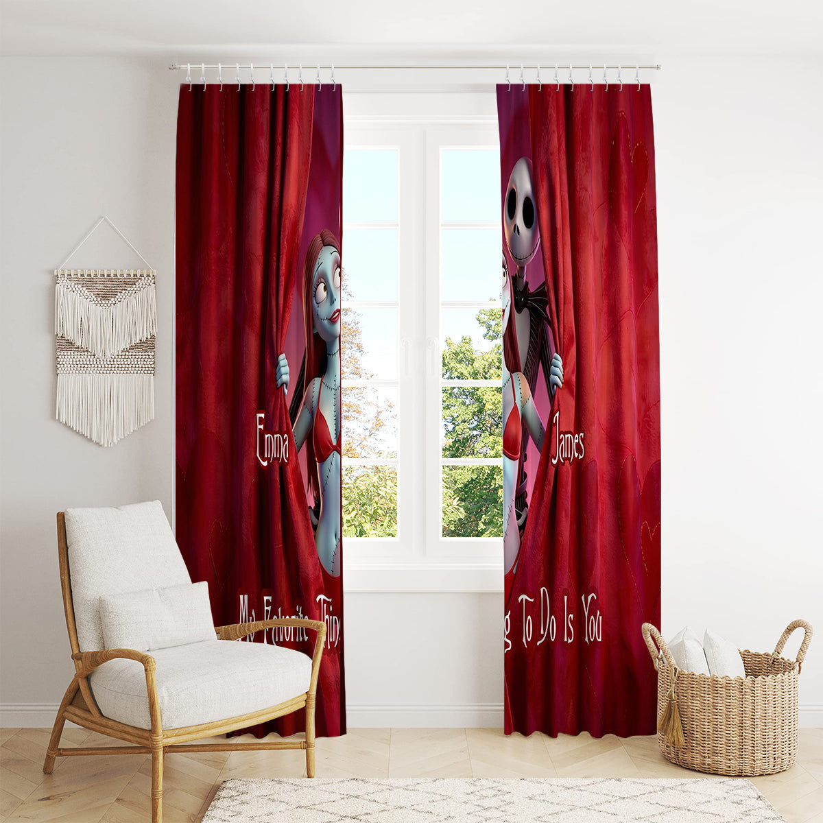 Funny Gift For Couple - Personalized Nightmare Blackout Window Curtain/ Drapes Set
