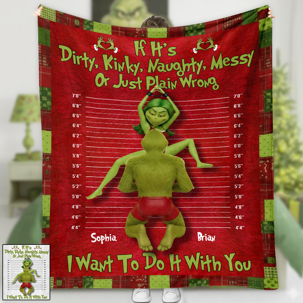 Green Monster Couple Xmas Movie - Personalized Stole Christmas Blanket