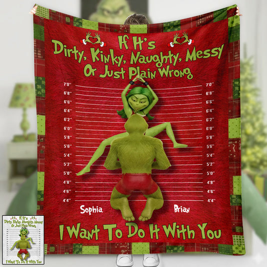 Green Monster Couple Xmas Movie - Personalized Stole Christmas Blanket