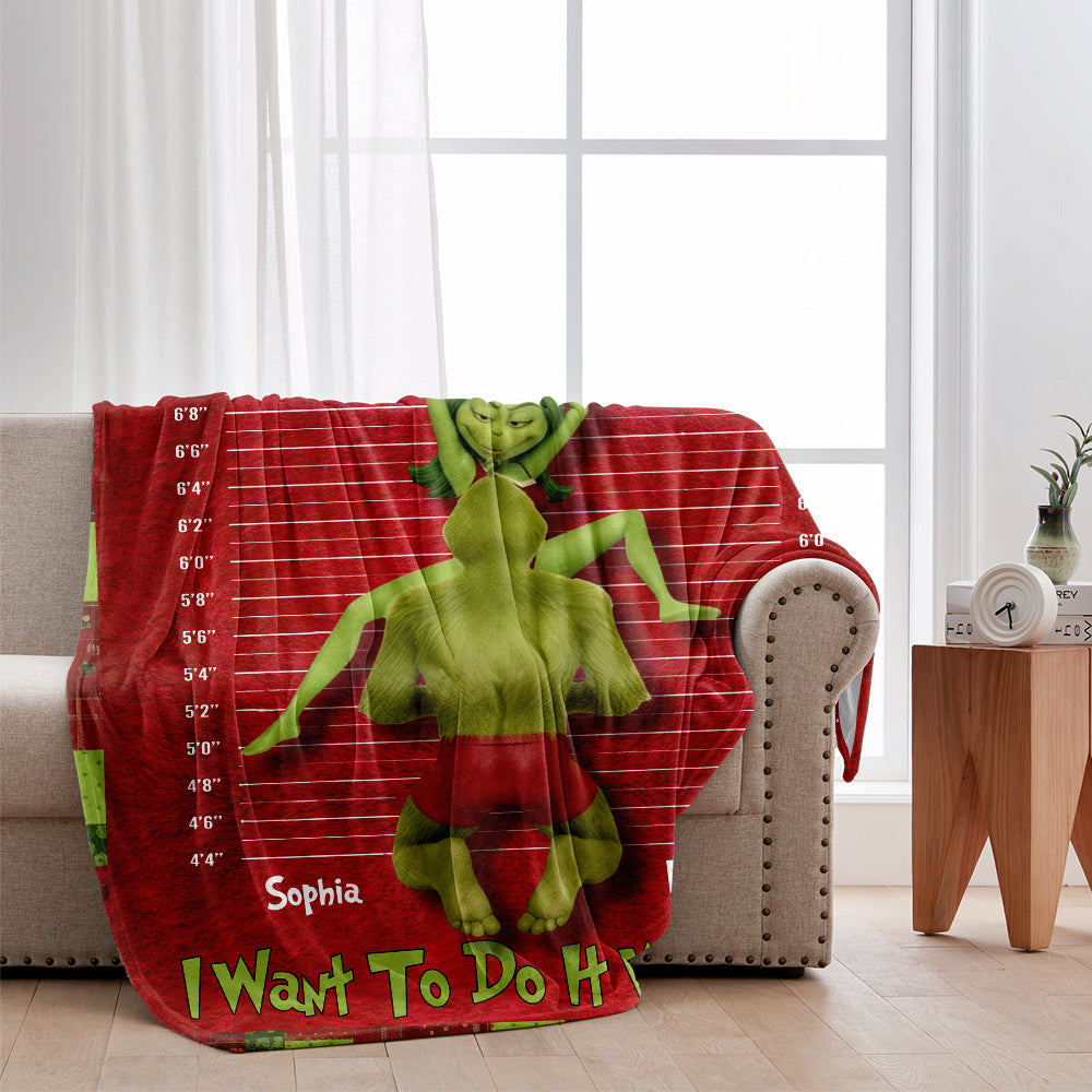 Green Monster Couple Xmas Movie - Personalized Stole Christmas Blanket
