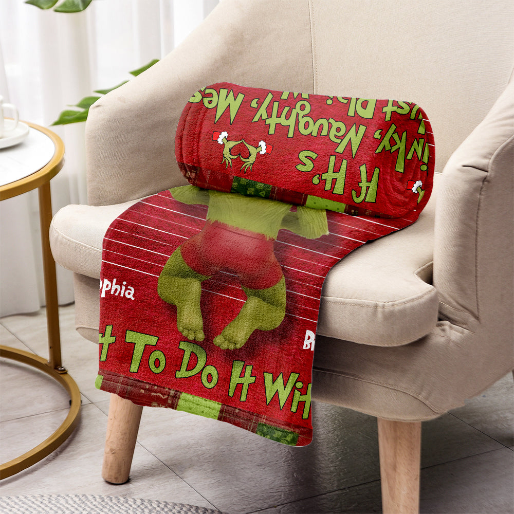 Green Monster Couple Xmas Movie - Personalized Stole Christmas Blanket