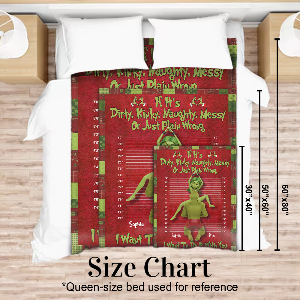 Green Monster Couple Xmas Movie - Personalized Stole Christmas Blanket