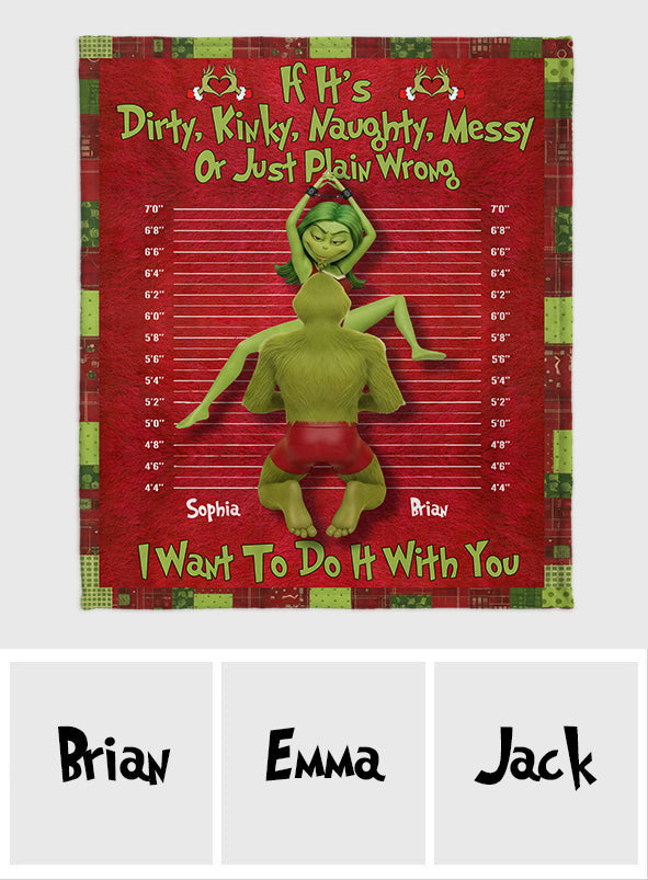 Green Monster Couple Xmas Movie - Personalized Stole Christmas Blanket