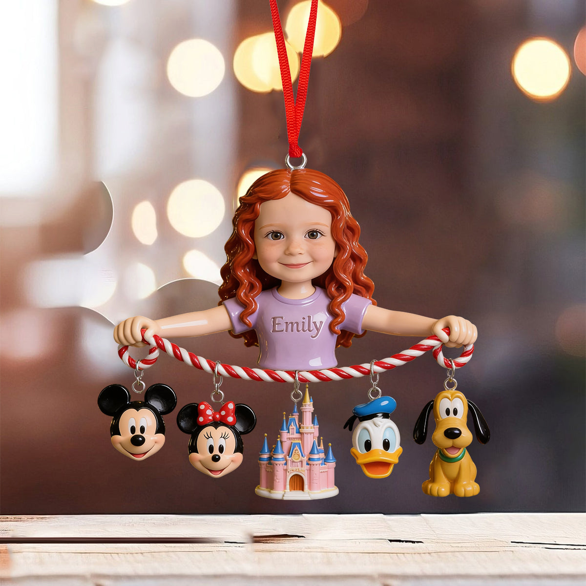Merry Moments - Personalized Mouse Ornament With Charm