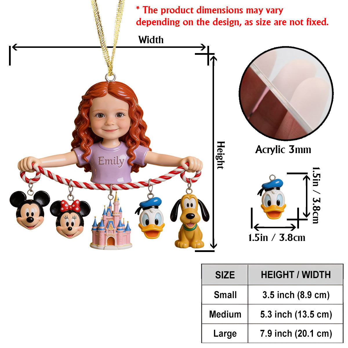 Merry Moments - Personalized Mouse Ornament With Charm