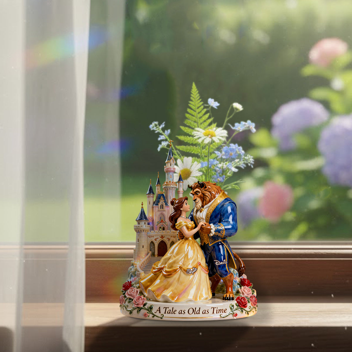 Tale As Old As Time - Personalized Beauty And The Beast Custom Shape Acrylic Flower Vase