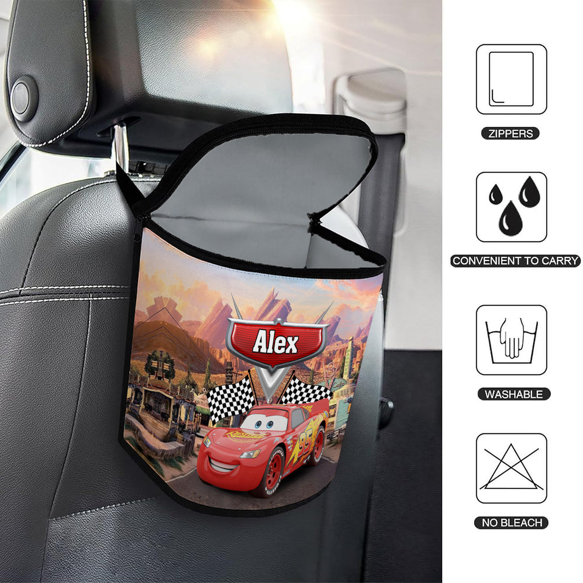 Faster Than Fast - Personalized Cars Portable Car Trash Can/ Organizer