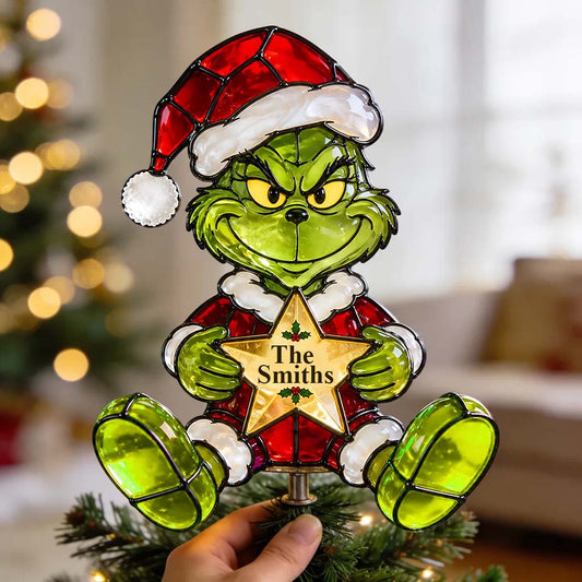 Merry Christmas - Personalized Stole Christmas LED Light Tree Topper