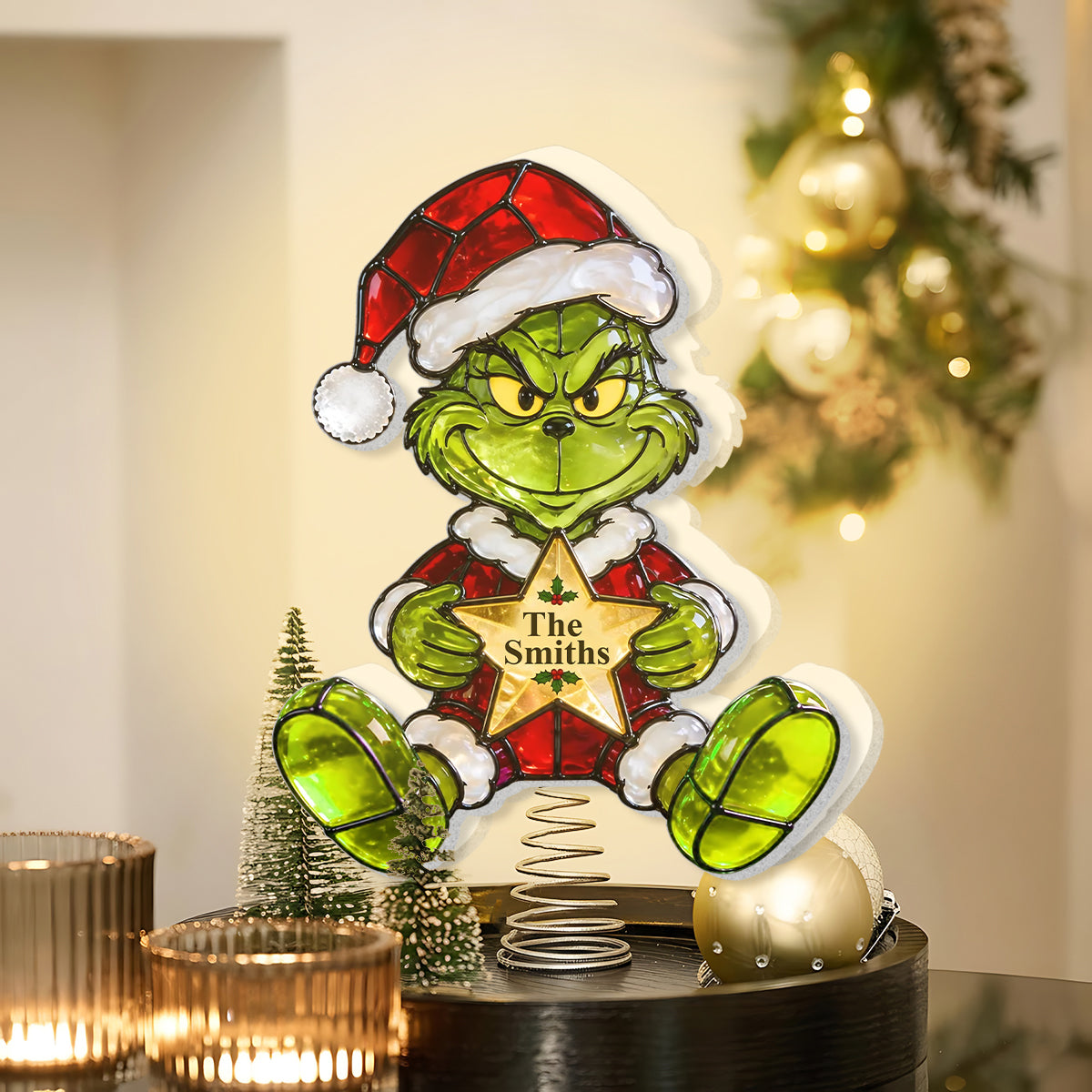 Merry Christmas - Personalized Stole Christmas LED Light Tree Topper