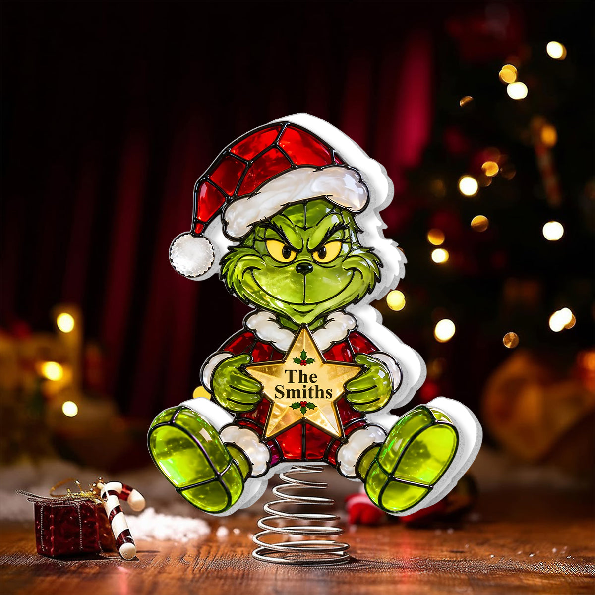 Merry Christmas - Personalized Stole Christmas LED Light Tree Topper