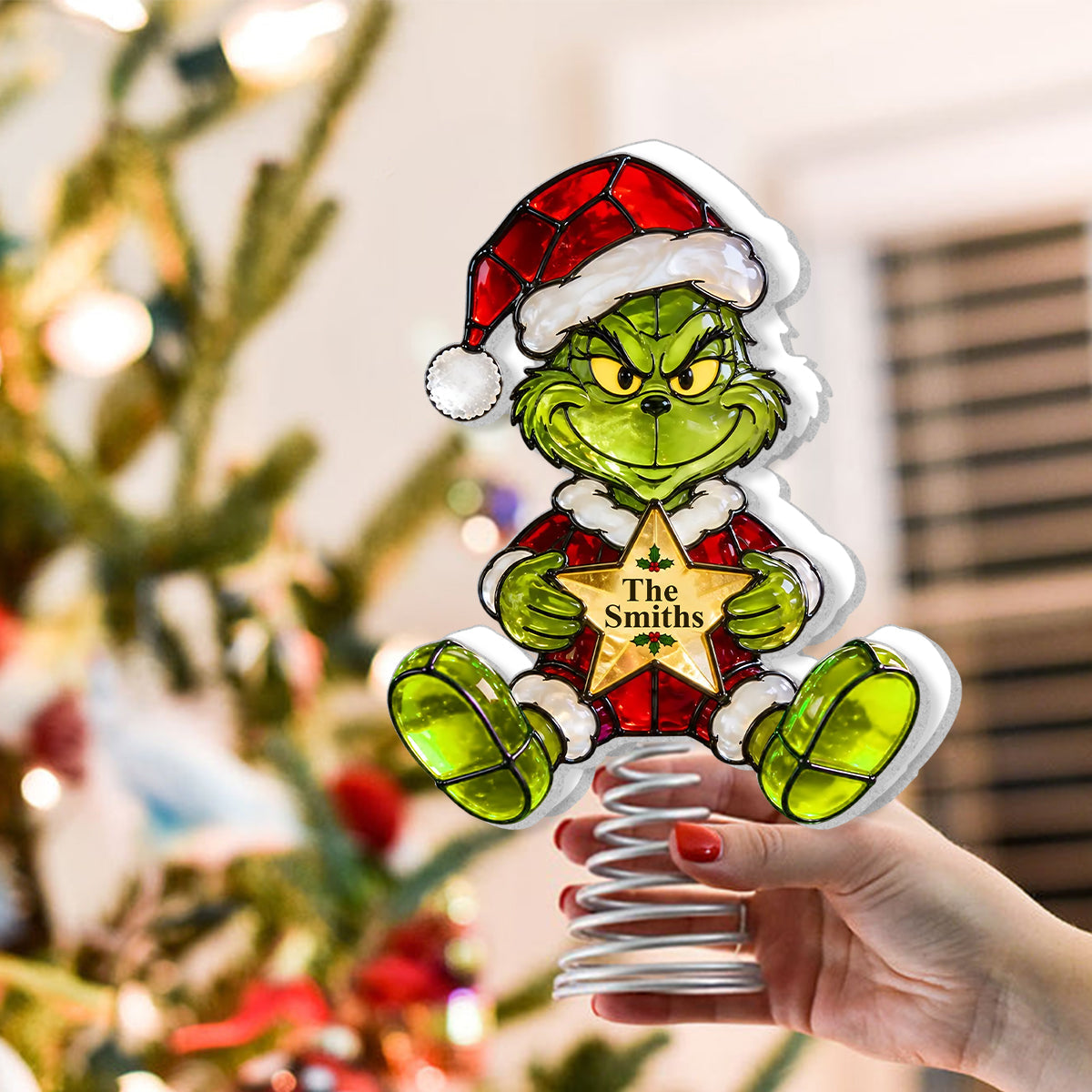 Merry Christmas - Personalized Stole Christmas LED Light Tree Topper
