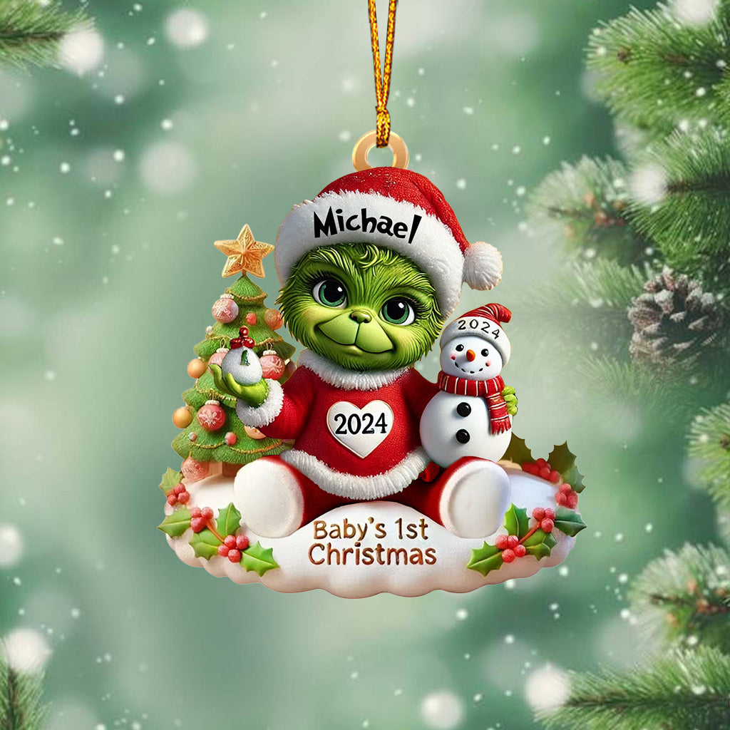 Baby 1st Christmas - Personalized Family Ornament