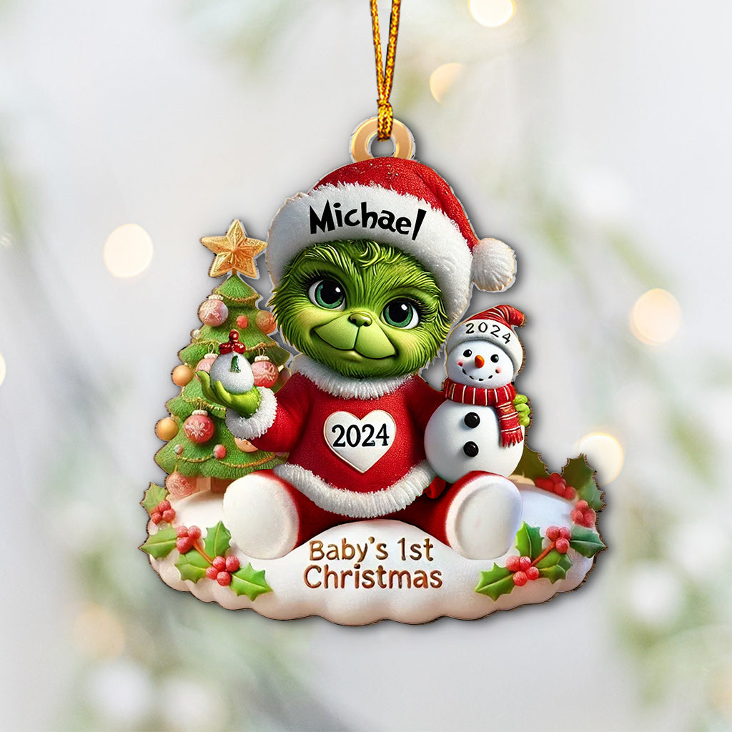 Baby 1st Christmas - Personalized Family Ornament