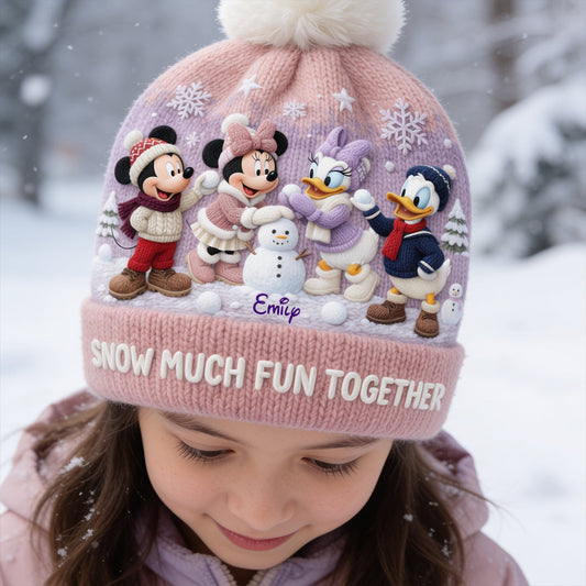 Snow Much Fun Together - Personalized Mouse Beanie Hat