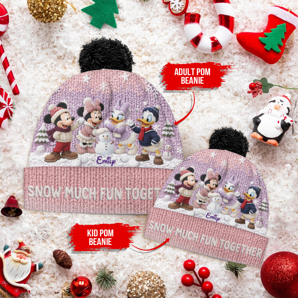 Snow Much Fun Together - Personalized Mouse Beanie Hat