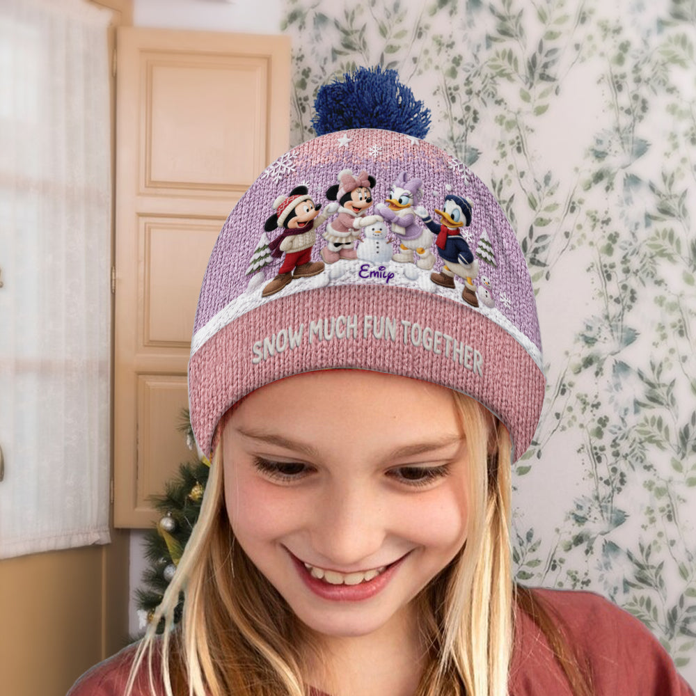 Snow Much Fun Together - Personalized Mouse Beanie Hat