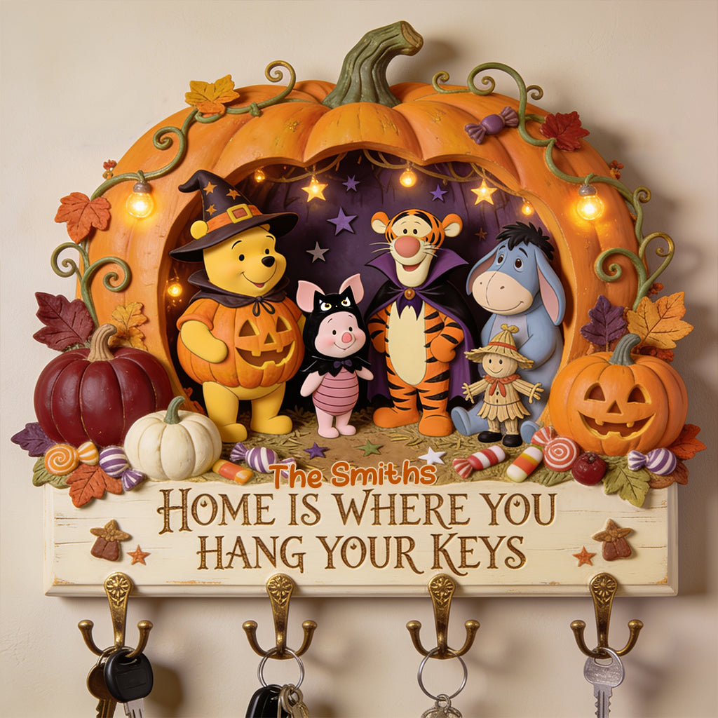 Halloween Vibes - Personalized Yellow Bear Custom Shaped Hanging Rack