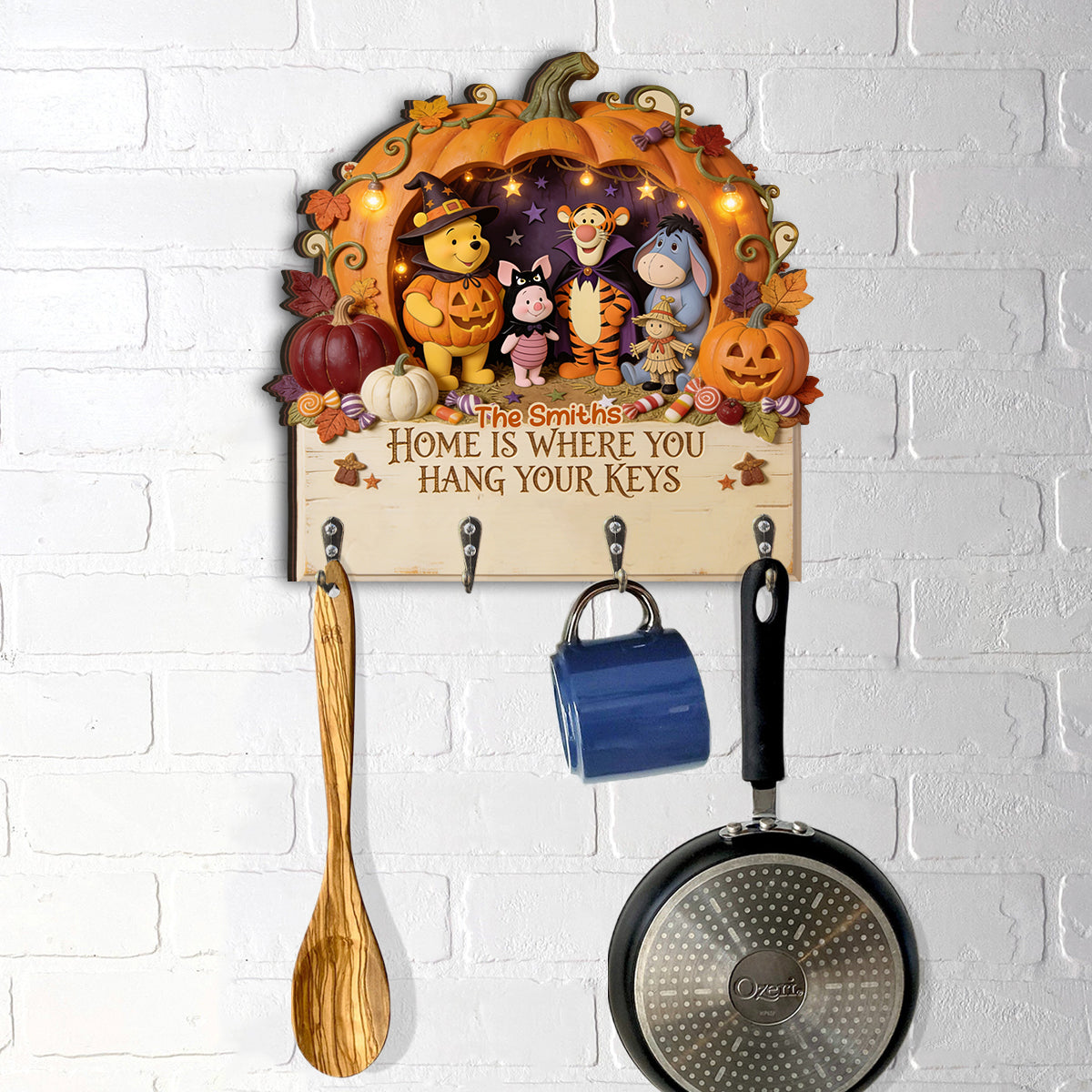 Halloween Vibes - Personalized Yellow Bear Custom Shaped Hanging Rack