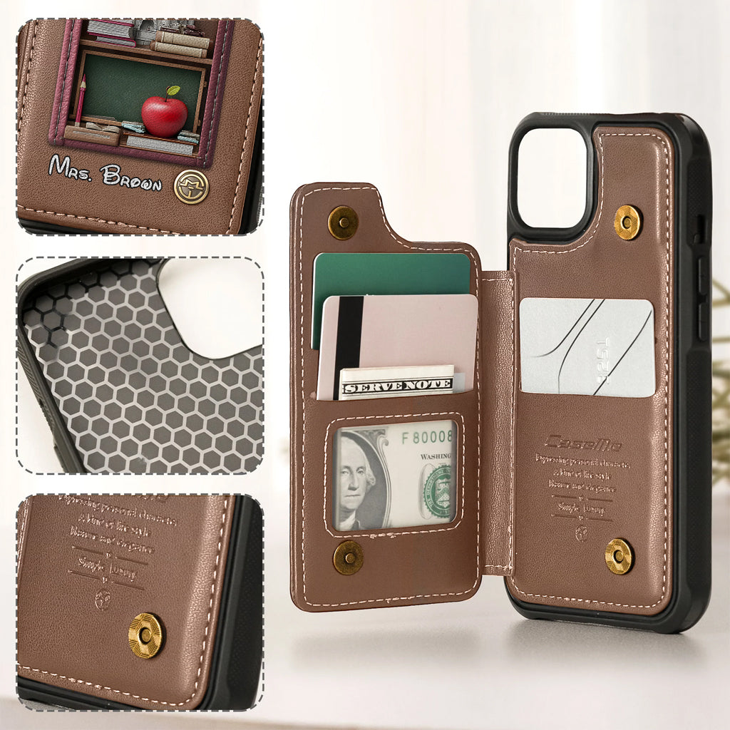 Mouse Ears Teacher - Personalized Teacher Wallet Phone Case