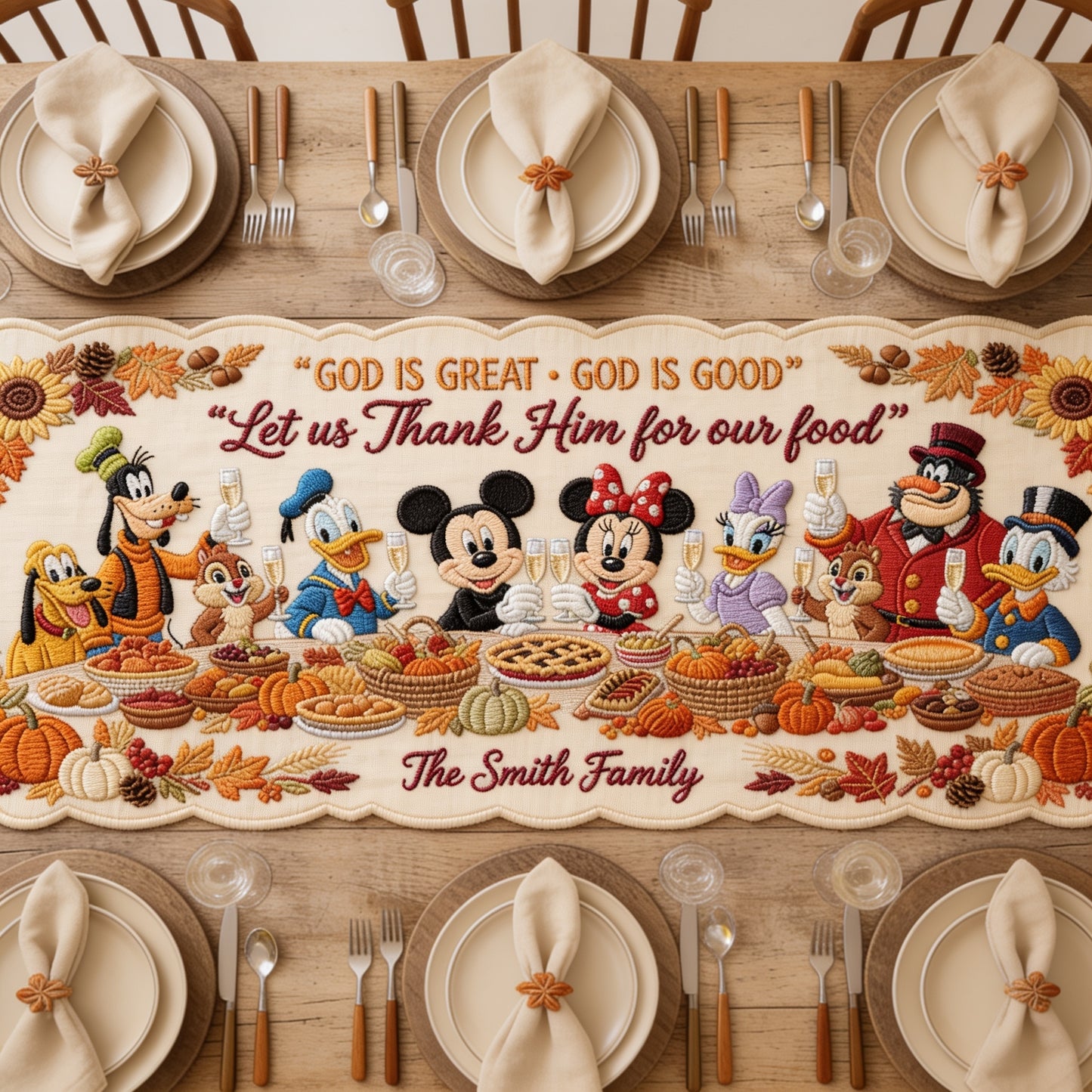 Cheers! - Personalized Mouse Custom Shape Table Runner