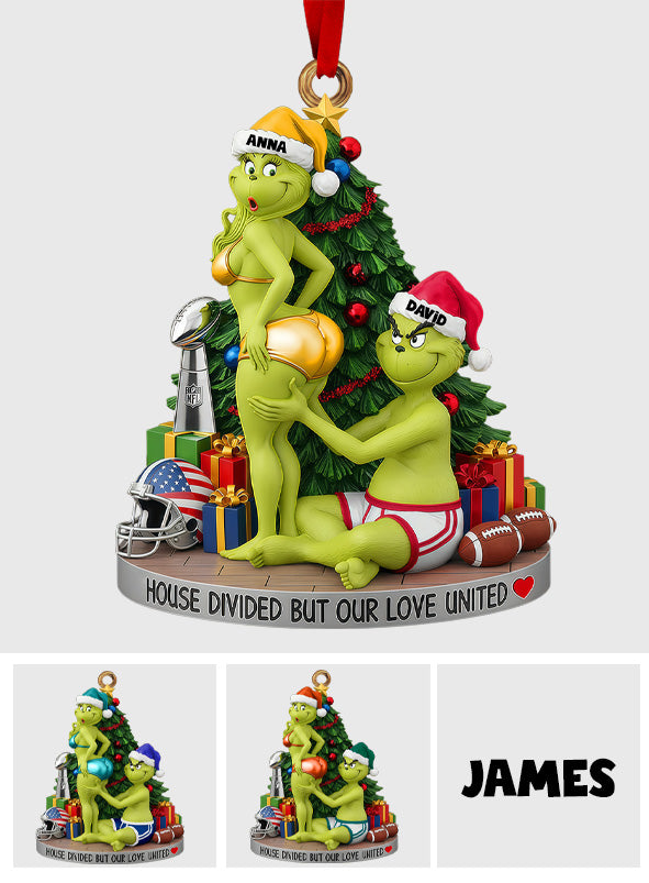 Green Monster Couple - Personalized Stole Christmas Ornament