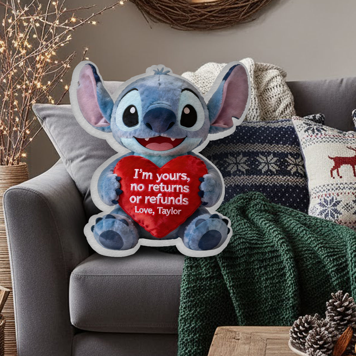 Faux Fur Shaped Pillow - Personalized Ohana Faux Fur Shaped Pillow