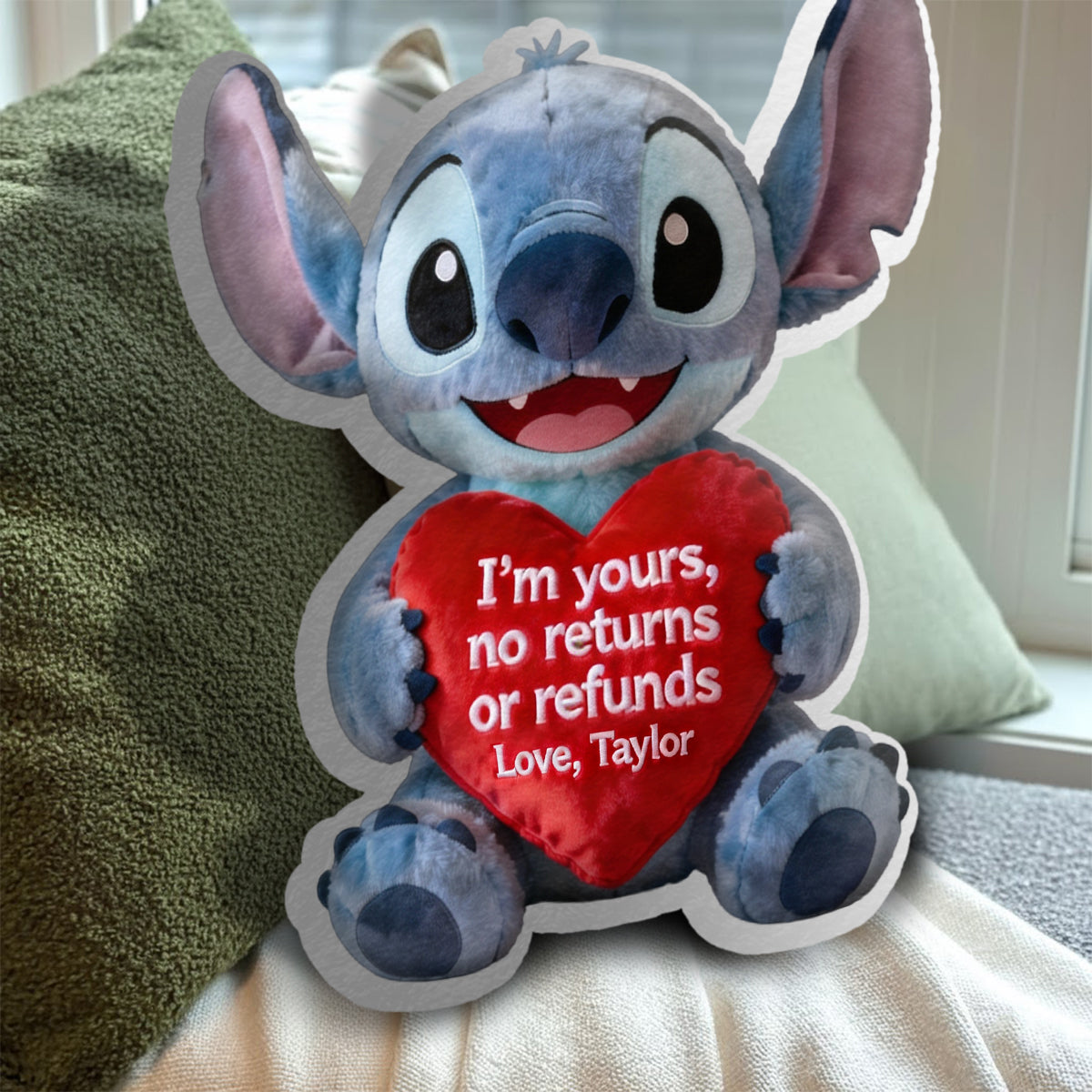 Faux Fur Shaped Pillow - Personalized Ohana Faux Fur Shaped Pillow