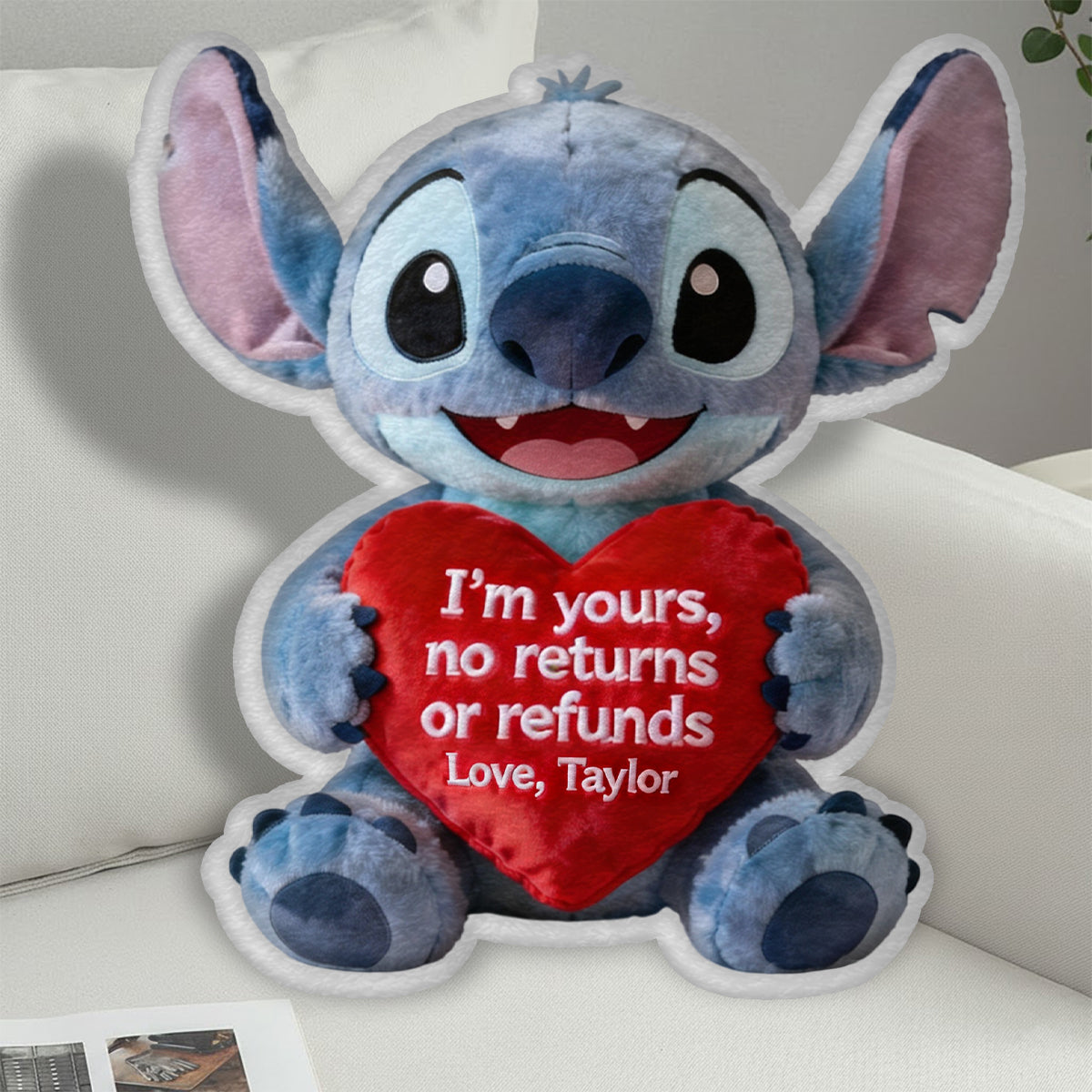 Faux Fur Shaped Pillow - Personalized Ohana Faux Fur Shaped Pillow