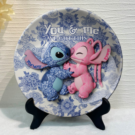 You & Me We Got This - Personalized Ohana Ceramic Round Plate