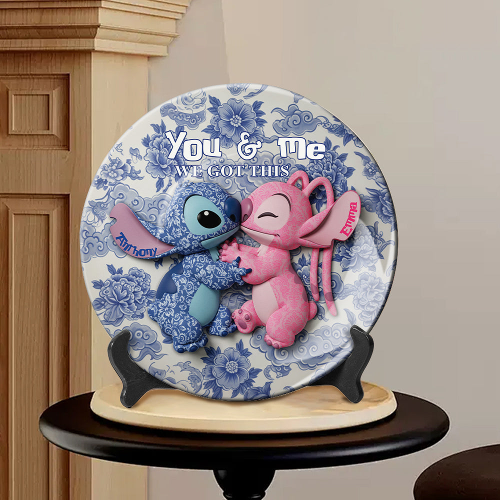 You & Me We Got This - Personalized Ohana Ceramic Round Plate